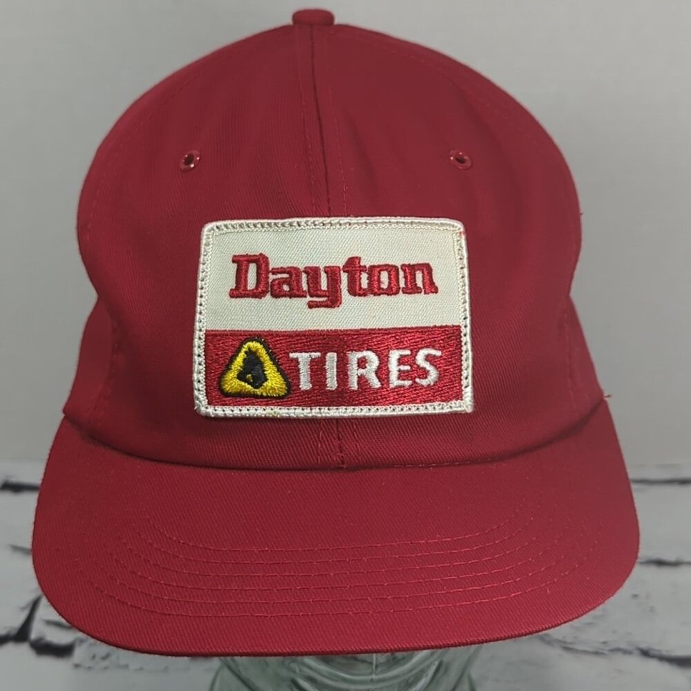 Dayton Tires Vintage Snapback Hat Red Patch Adjustable Ball Cap‎